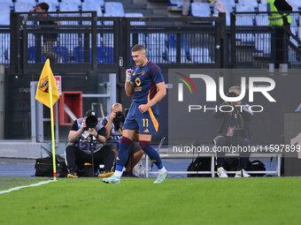 Artem Dovbyk of A.S. Roma celebrates after scoring the goal of 1-0 during the 5th day of the Serie A Championship between A.S. Roma and Udin...