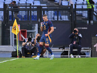 Artem Dovbyk of A.S. Roma celebrates after scoring the goal of 1-0 during the 5th day of the Serie A Championship between A.S. Roma and Udin...