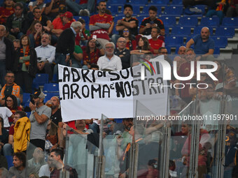 A.S. fans in Rome protest against society, leaving the Curva Sud empty during the 5th day of the Serie A Championship between A.S. Roma and...