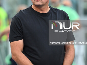 Kosta Runjaic coaches Udinese Calcio during the 5th day of the Serie A Championship between A.S. Roma and Udinese Calcio at the Olympic Stad...