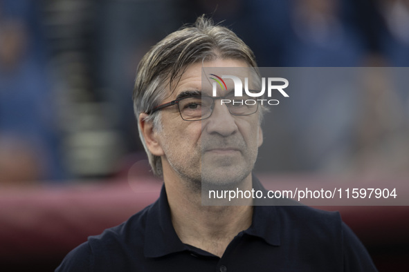 Ivan Juric, coach of A.S. Roma, is in action during the 5th day of the Serie A Championship between A.S. Roma and Udinese Calcio at the Olym...