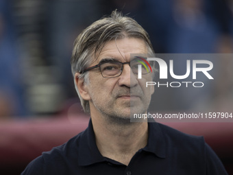 Ivan Juric, coach of A.S. Roma, is in action during the 5th day of the Serie A Championship between A.S. Roma and Udinese Calcio at the Olym...