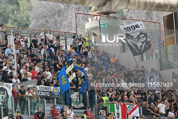 ...in action during the 5th day of the Serie A Championship between A.S. Roma and Udinese Calcio at the Olympic Stadium in Rome, Italy, on S...