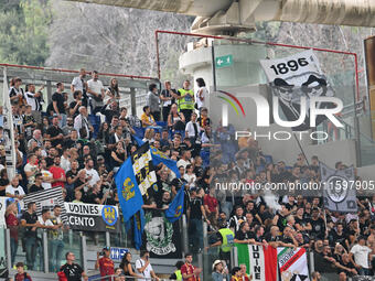 ...in action during the 5th day of the Serie A Championship between A.S. Roma and Udinese Calcio at the Olympic Stadium in Rome, Italy, on S...