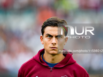 Paulo Dybala of AS Roma looks on during the Serie A Enilive match between AS Roma and Udinese Calcio at Stadio Olimpico on September 22, 202...