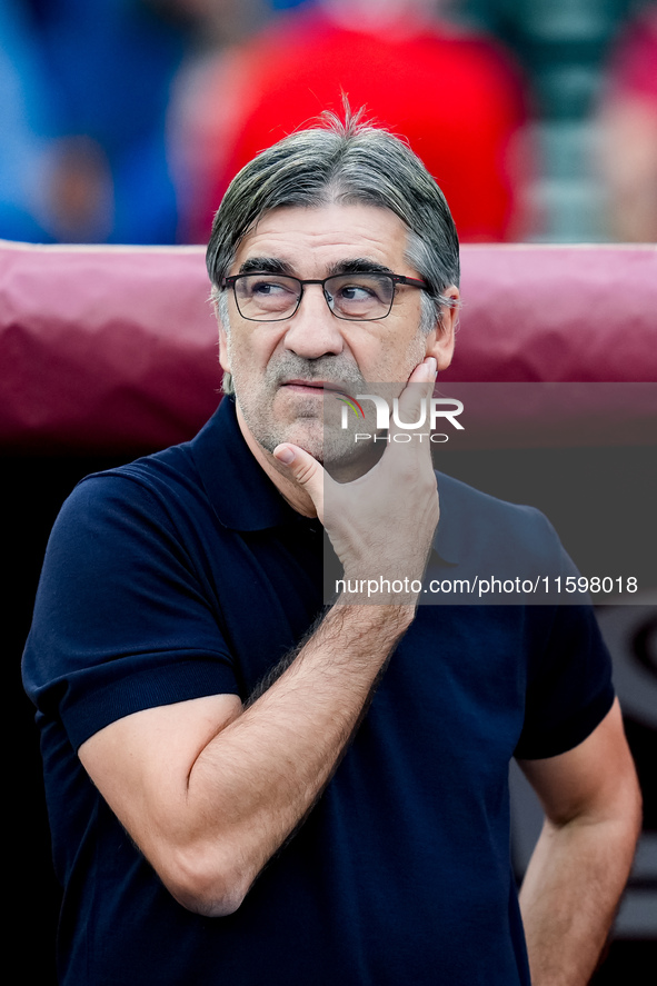 Ivan Juric head coach of AS Roma looks on during the Serie A Enilive match between AS Roma and Udinese Calcio at Stadio Olimpico on Septembe...