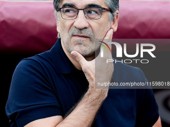 Ivan Juric head coach of AS Roma looks on during the Serie A Enilive match between AS Roma and Udinese Calcio at Stadio Olimpico on Septembe...