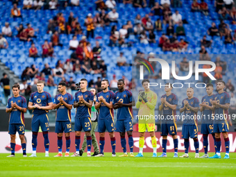 Players of AS Roma during the Serie A Enilive match between AS Roma and Udinese Calcio at Stadio Olimpico on September 22, 2024 in Rome, Ita...