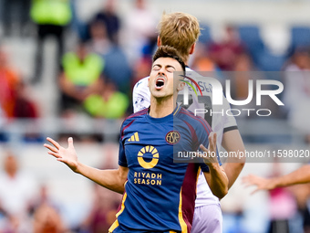 Stephan El Shaarawy of AS Roma looks dejected during the Serie A Enilive match between AS Roma and Udinese Calcio at Stadio Olimpico on Sept...