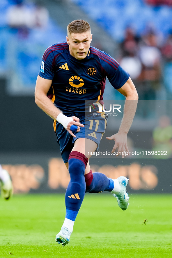 Artem Dovbyk of AS Roma during the Serie A Enilive match between AS Roma and Udinese Calcio at Stadio Olimpico on September 22, 2024 in Rome...