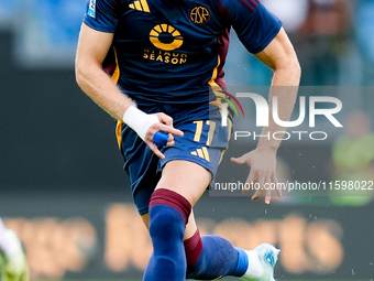 Artem Dovbyk of AS Roma during the Serie A Enilive match between AS Roma and Udinese Calcio at Stadio Olimpico on September 22, 2024 in Rome...