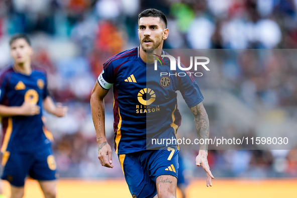 Lorenzo Pellegrini of AS Roma during the Serie A Enilive match between AS Roma and Udinese Calcio at Stadio Olimpico on September 22, 2024 i...