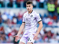 Jaka Bijol of Udinese Calcio gestures during the Serie A Enilive match between AS Roma and Udinese Calcio at Stadio Olimpico on September 22...