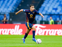 Niccolo' Pisilli of AS Roma during the Serie A Enilive match between AS Roma and Udinese Calcio at Stadio Olimpico on September 22, 2024 in...