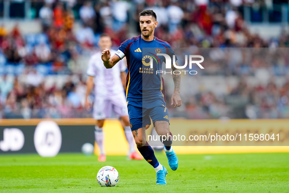 Lorenzo Pellegrini of AS Roma during the Serie A Enilive match between AS Roma and Udinese Calcio at Stadio Olimpico on September 22, 2024 i...