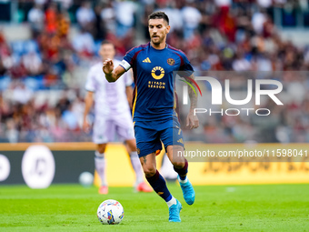 Lorenzo Pellegrini of AS Roma during the Serie A Enilive match between AS Roma and Udinese Calcio at Stadio Olimpico on September 22, 2024 i...