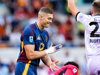 Artem Dovbyk of AS Roma looks dejected during the Serie A Enilive match between AS Roma and Udinese Calcio at Stadio Olimpico on September 2...