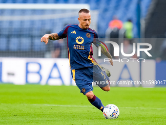 Angelino of AS Roma during the Serie A Enilive match between AS Roma and Udinese Calcio at Stadio Olimpico on September 22, 2024 in Rome, It...