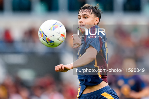 Niccolo' Pisilli of AS Roma during the Serie A Enilive match between AS Roma and Udinese Calcio at Stadio Olimpico on September 22, 2024 in...