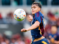 Niccolo' Pisilli of AS Roma during the Serie A Enilive match between AS Roma and Udinese Calcio at Stadio Olimpico on September 22, 2024 in...