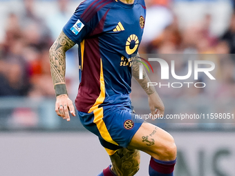 Gianluca Mancini of AS Roma during the Serie A Enilive match between AS Roma and Udinese Calcio at Stadio Olimpico on September 22, 2024 in...