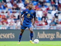 Evan Ndicka of AS Roma during the Serie A Enilive match between AS Roma and Udinese Calcio at Stadio Olimpico on September 22, 2024 in Rome,...