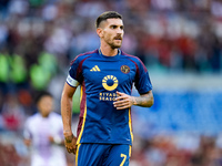 Lorenzo Pellegrini of AS Roma looks on during the Serie A Enilive match between AS Roma and Udinese Calcio at Stadio Olimpico on September 2...