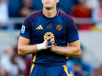 Artem Dovbyk of AS Roma looks dejected during the Serie A Enilive match between AS Roma and Udinese Calcio at Stadio Olimpico on September 2...