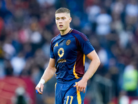 Artem Dovbyk of AS Roma looks on during the Serie A Enilive match between AS Roma and Udinese Calcio at Stadio Olimpico on September 22, 202...