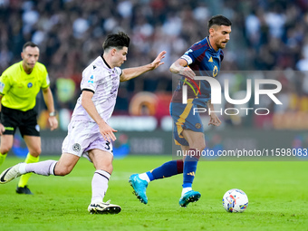 Lorenzo Pellegrini of AS Roma during the Serie A Enilive match between AS Roma and Udinese Calcio at Stadio Olimpico on September 22, 2024 i...