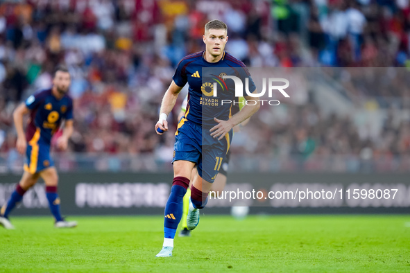 Artem Dovbyk of AS Roma during the Serie A Enilive match between AS Roma and Udinese Calcio at Stadio Olimpico on September 22, 2024 in Rome...