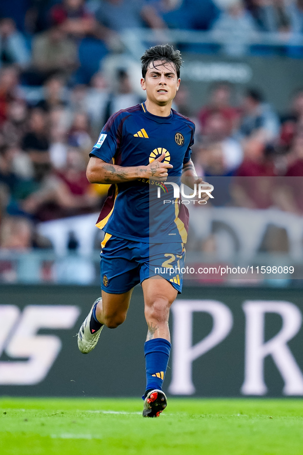 Paulo Dybala of AS Roma looks on during the Serie A Enilive match between AS Roma and Udinese Calcio at Stadio Olimpico on September 22, 202...