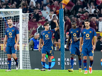 Paulo Dybala of AS Roma celebrates scoring second goal during the Serie A Enilive match between AS Roma and Udinese Calcio at Stadio Olimpic...