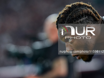 Isaak Toure' of Udinese Calcio looks on during the Serie A Enilive match between AS Roma and Udinese Calcio at Stadio Olimpico on September...