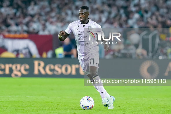 Hassane Kamara of Udinese Calcio during the Serie A Enilive match between AS Roma and Udinese Calcio at Stadio Olimpico on September 22, 202...