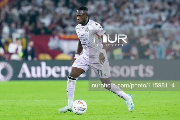 Hassane Kamara of Udinese Calcio during the Serie A Enilive match between AS Roma and Udinese Calcio at Stadio Olimpico on September 22, 202...