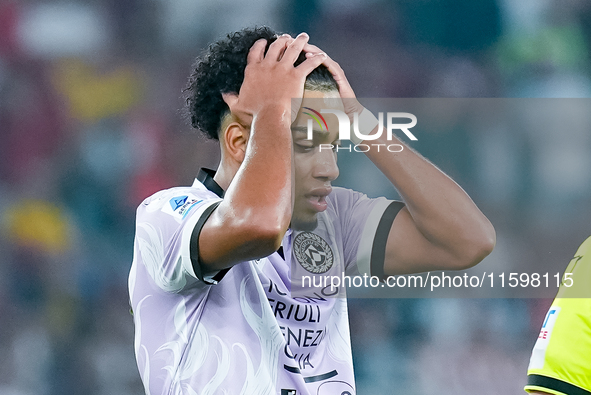 Brenner of Udinese Calcio looks dejected during the Serie A Enilive match between AS Roma and Udinese Calcio at Stadio Olimpico on September...