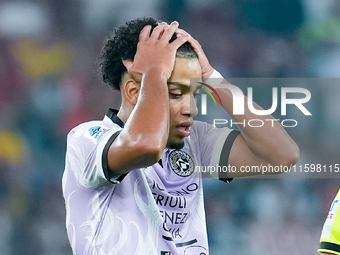 Brenner of Udinese Calcio looks dejected during the Serie A Enilive match between AS Roma and Udinese Calcio at Stadio Olimpico on September...