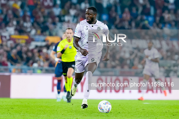 Keinan Davis of Udinese Calcio during the Serie A Enilive match between AS Roma and Udinese Calcio at Stadio Olimpico on September 22, 2024...