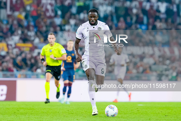 Keinan Davis of Udinese Calcio during the Serie A Enilive match between AS Roma and Udinese Calcio at Stadio Olimpico on September 22, 2024...