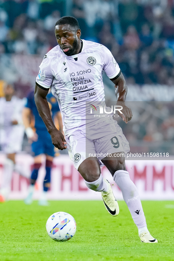 Keinan Davis of Udinese Calcio during the Serie A Enilive match between AS Roma and Udinese Calcio at Stadio Olimpico on September 22, 2024...