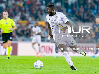 Keinan Davis of Udinese Calcio during the Serie A Enilive match between AS Roma and Udinese Calcio at Stadio Olimpico on September 22, 2024...