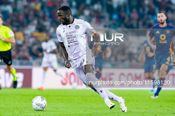 Keinan Davis of Udinese Calcio during the Serie A Enilive match between AS Roma and Udinese Calcio at Stadio Olimpico on September 22, 2024...