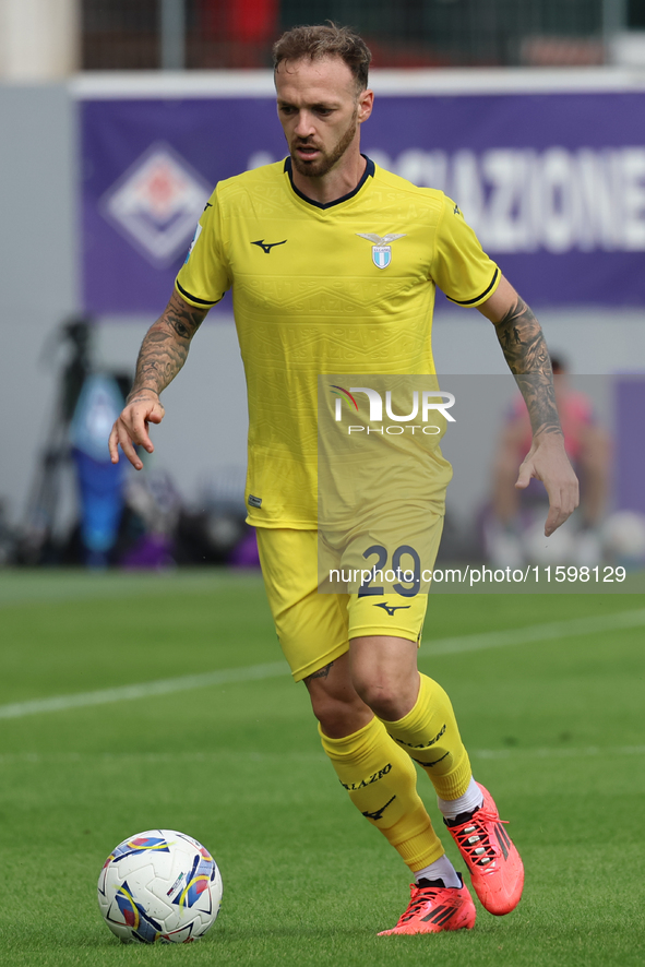 Manuel Lazzari of SS Lazio controls the ball during  the Italian Serie A football match between ACF Fiorentina and SS Lazio ,on September 22...