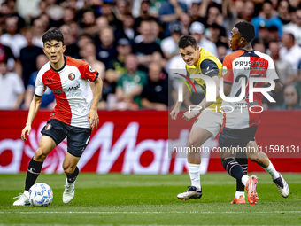 Feyenoord Rotterdam midfielder Inbeom Hwang plays during the match between Feyenoord and NAC at Stadium De Kuip for the Dutch Eredivisie sea...