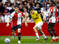 Feyenoord Rotterdam midfielder Inbeom Hwang, NAC Breda defender Dominik Janosek, and Feyenoord Rotterdam midfielder Antoni Milambo during th...