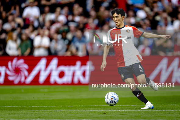 Feyenoord Rotterdam midfielder Inbeom Hwang plays during the match between Feyenoord and NAC at Stadium De Kuip for the Dutch Eredivisie sea...