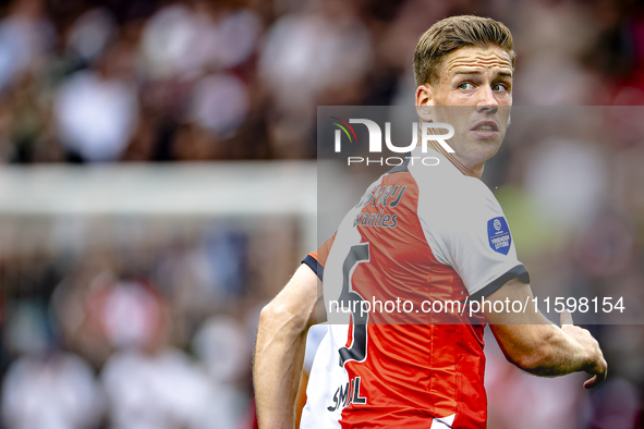 Feyenoord Rotterdam defender Gijs Smal during the match between Feyenoord and NAC at Stadium De Kuip for the Dutch Eredivisie season 2024-20...