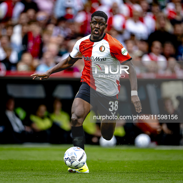 Feyenoord Rotterdam forward Ibrahim Osman during the match between Feyenoord and NAC at Stadium De Kuip for the Dutch Eredivisie season 2024...