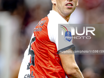 Feyenoord Rotterdam defender Gijs Smal during the match between Feyenoord and NAC at Stadium De Kuip for the Dutch Eredivisie season 2024-20...